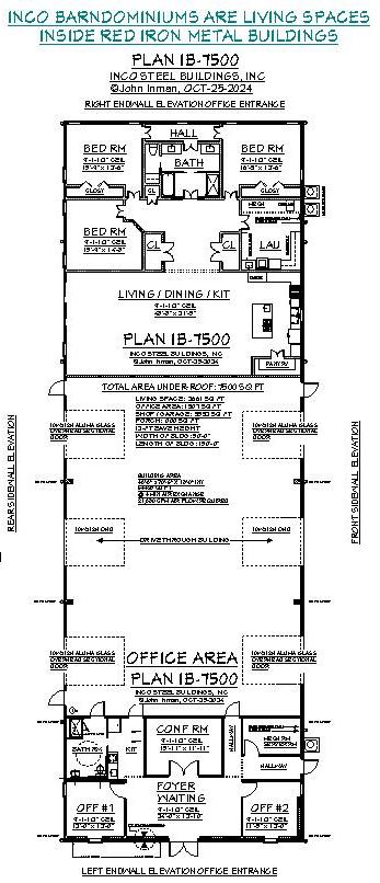 Floor Plan: Barndominium Plan IB-7500